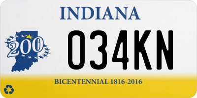 IN license plate 034KN