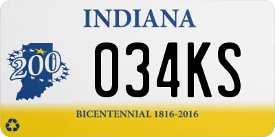 IN license plate 034KS