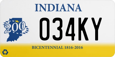 IN license plate 034KY