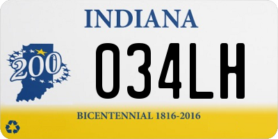 IN license plate 034LH