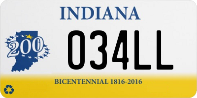 IN license plate 034LL