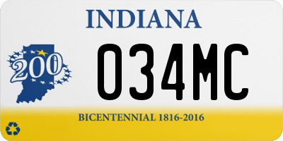 IN license plate 034MC