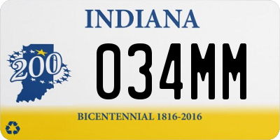 IN license plate 034MM