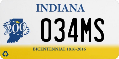 IN license plate 034MS