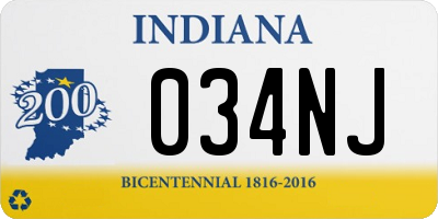 IN license plate 034NJ