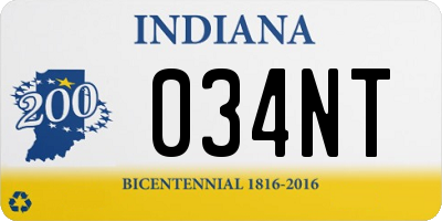 IN license plate 034NT