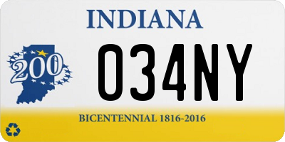 IN license plate 034NY