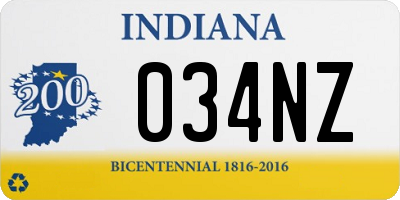 IN license plate 034NZ