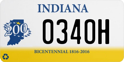 IN license plate 034OH