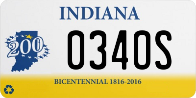 IN license plate 034OS