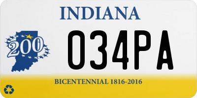 IN license plate 034PA