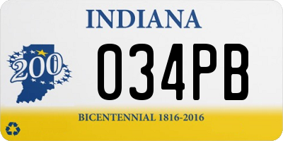 IN license plate 034PB