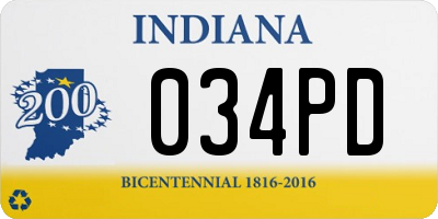 IN license plate 034PD