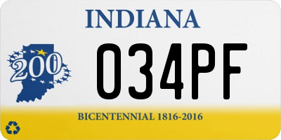 IN license plate 034PF