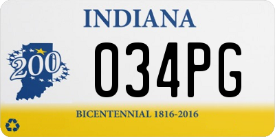 IN license plate 034PG