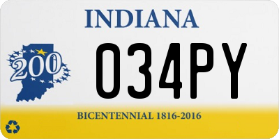 IN license plate 034PY