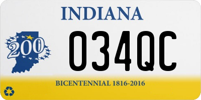 IN license plate 034QC