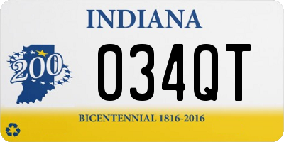 IN license plate 034QT