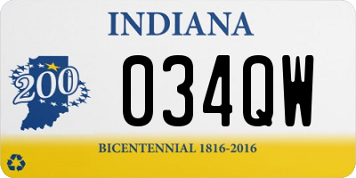 IN license plate 034QW