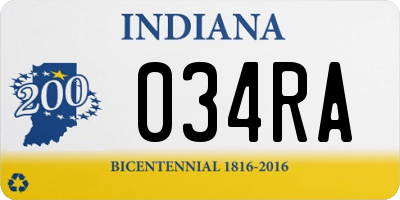 IN license plate 034RA