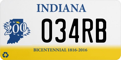 IN license plate 034RB