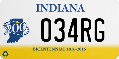 IN license plate 034RG