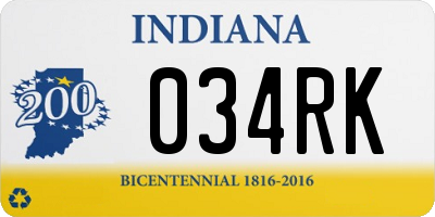 IN license plate 034RK