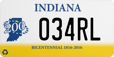 IN license plate 034RL