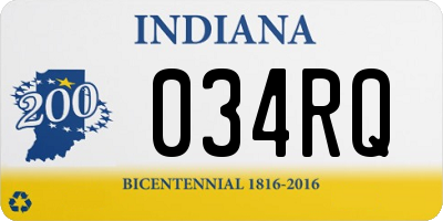 IN license plate 034RQ