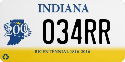 IN license plate 034RR