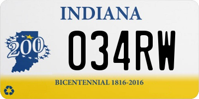 IN license plate 034RW