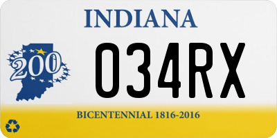 IN license plate 034RX