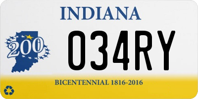 IN license plate 034RY