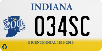 IN license plate 034SC