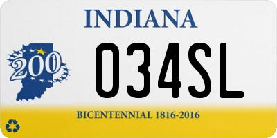 IN license plate 034SL