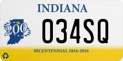 IN license plate 034SQ