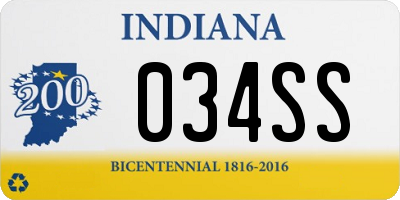 IN license plate 034SS