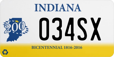 IN license plate 034SX