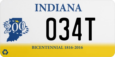 IN license plate 034T