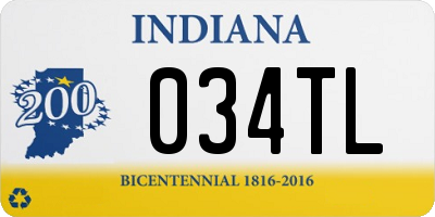 IN license plate 034TL