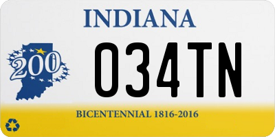 IN license plate 034TN