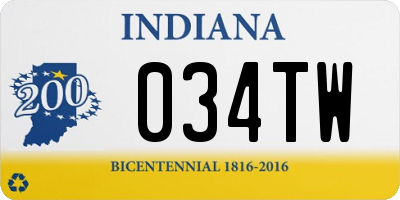 IN license plate 034TW