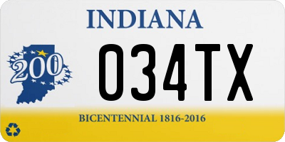 IN license plate 034TX