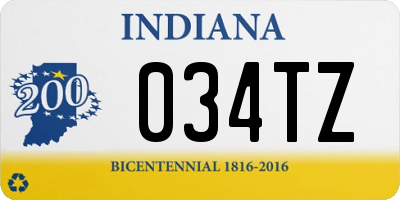 IN license plate 034TZ