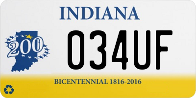 IN license plate 034UF