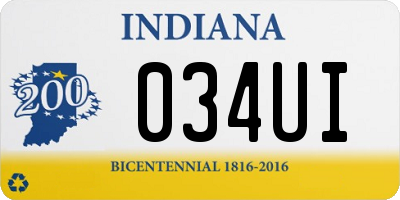 IN license plate 034UI