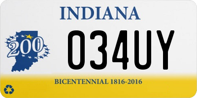 IN license plate 034UY