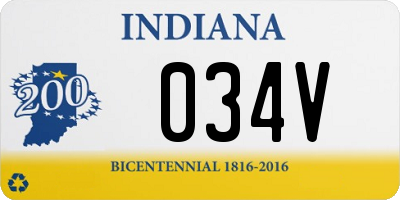 IN license plate 034V