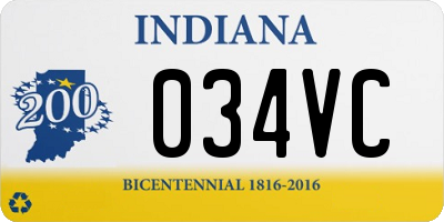 IN license plate 034VC