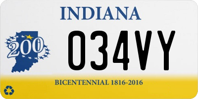 IN license plate 034VY